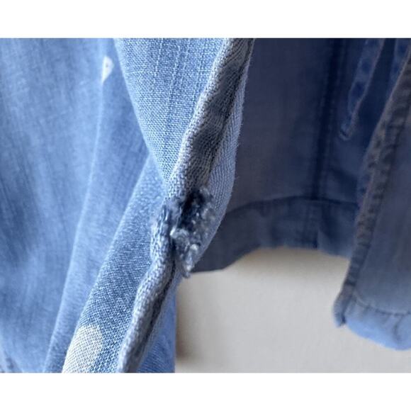 Cloth & Stone Open Back Top Women's Size Medium Chambray Polka Dot Print Blouse - Picture 9 of 9